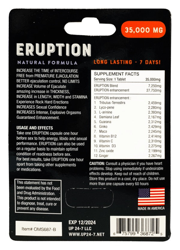 Eruption 35000 mg Male Enhancement Pill